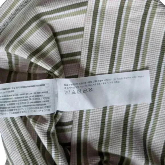 Abercrombie & Fitch Essential Scoopneck Tank Top White Stripe Y2K Women's Large - Picture 9 of 11